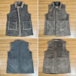 Lauren Ralph Lauren LRL Faux Suede Shearling Vest Size XL Gray Pockets